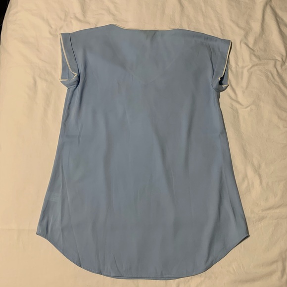 Express Light Blue Top with White Piping Detail - Picture 11 of 11